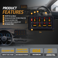 Panneau de commutation général à 8 interrupteurs, marine, SUV, ATV, UTV, camion, 4x4, 12V, 24V, tout-terrain, panneau de commutation LED avec boîte de contrôle de circuit
