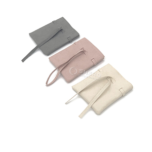 Bolsa de Joyería de Terciopelo con Logotipo Personalizado, Bolsa de Embalaje de Joyería de Microfibra de Gamuza para Collares, Anillos y Pulseras - Product Image 1