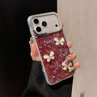 Coque de téléphone portable dégradée effet coquillage papillon pour iPhone 17 16 15 Pro Max, coque irisée, fleur arc-en-ciel, dos ombré IMD