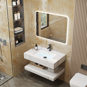 Meuble de salle de bain en ardoise avec lavabo intégré mural - Product Image 5