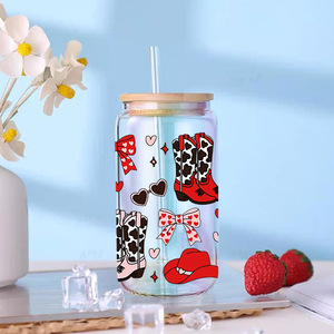Vaso de Café de 16oz Estilo Western Sweetheart con Adhesivos UV DTF de Estética Vintage de Rancho y Chic Vaquero para el Día a Día - Product Image 3