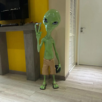 Sculpture d'alien grandeur nature 135 cm, décoration 3D grand format, pièce peinte à la main et finie