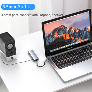 Dual HDTV MST 10-in-1 USB C HUB 4K HD mi pd100w RJ45 1000Mbps <span class=keywords><strong>VGA</strong></span> SD TF máy tính xách tay Docking Station 10 cổng USB-C HUB - Product Image 5