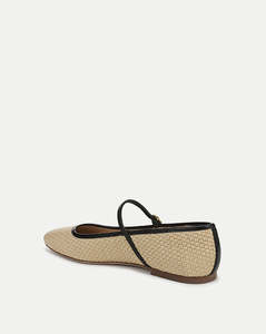 <span class=keywords><strong>Pisos</strong></span> puntiagudos de paja Beige para mujer para vacaciones de verano transpirables cómodos para caminar impresos para Beach Resort al por mayor - Product Image 3