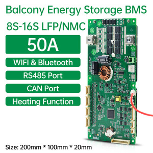 8S 24V 15S 16S 48V 3.2V LiFePo4 3.7V Li-ion ระบบจัดการแบตเตอรี่อัจฉริยะ (BMS) สำหรับเก็บพลังงาน 50A 100A พร้อม BT WIFI - Product Image 4