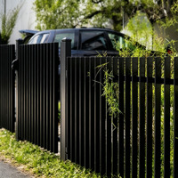 Clôture de jardin en métal noir thermolaqué sur mesure pour l'Australie, écrans de sécurité et d'intimité, portail en aluminium à lames orientables