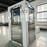 Nouvelle Douche d'Air pour Salle Blanche en Acier Inoxydable SUS304 avec Filtre HEPA, Double Porte et Interlock Électronique pour Élimination de la Poussière en Hôpital et Laboratoire