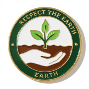 Pin de esmalte de Tierra Verde | Insignia de solapa de metal Eco Awareness OEM - Product Image 2