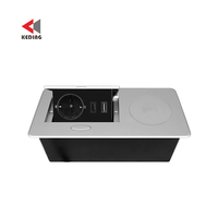 Schuko pengisi daya Jerman, soket daya USB a USB C nirkabel pengisian daya, Sofa meja Pop up, ekstensi Outlet elektrik