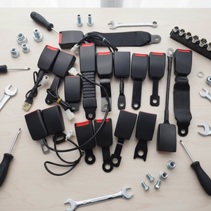 Fibbia Universale per Cintura di Sicurezza Auto con Cablaggio, Base per Cintura di Sicurezza Multiuso con Pulsante Rosso per Auto, Furgoni e Camion - Product Image 2