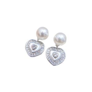 WENCHI 10975 22668DIY อุปกรณ์ตกแต่งมุก ต่างหูเงินแท้ S925 แบบเปล่า ดีไซน์แฟชั่นรูปหัวใจ สำหรับต่างหู DIY ขนาด 6-9 มม. - Product Image 5