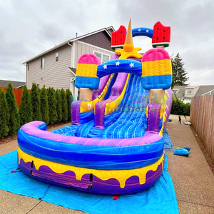 Tobogán inflable con forma de paleta de helado para niños, tobogán acuático inflable para niños. - Product Image 5