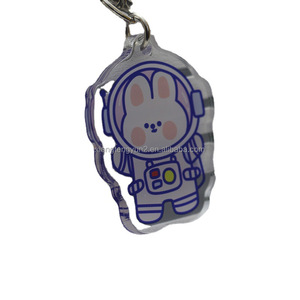 Llavero de Acero Inoxidable con Forma de Dibujo Animado en Acrílico Personalizado, Impresión Tipográfica para Texto Personalizado, Anillo Multifuncional para Llaves, Etiqueta de Identificación - Product Image 4
