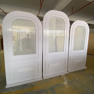 FSDKX personnalisé 3D acrylique toile de fond arche support populaire 3 pièces un ensemble pur blanc mariage <span class=keywords><strong>arc</strong></span> toile de fond pour <span class=keywords><strong>location</strong></span> - Product Image 5