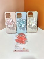 Support de téléphone en satin en forme de fleur, support de téléphone mignon, universel pour iPhone Android, accessoire adorable pour les filles, pour un usage quotidien