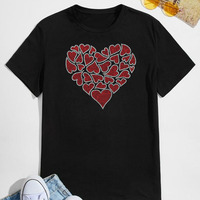 Coeur conception Logo personnalisé ou texte Bling cristal strass transfert de chaleur strass transferts de chaleur en gros