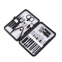 Ensemble de manucure et pédicure de luxe en acier inoxydable 18 pièces, écologique, pour hommes et femmes, soin professionnel à domicile et en voyage