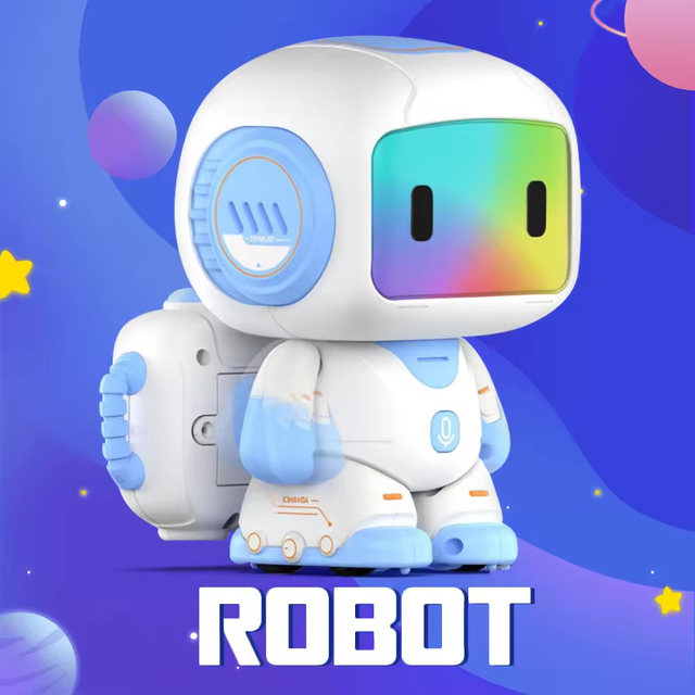 DIY Interactive Robot Toy with Remote Control Recording Dance Mode Programmable Rechargeable LED Night Light Kids Gift