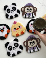 Ensemble de sous-verres tuftés faits main de luxe avec microfibre absorbante pour une décoration intérieure moderne et élégante, protection fonctionnelle de la table, cadeau