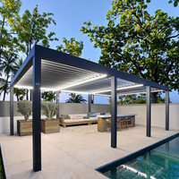 Auvents de luxe pour l'extérieur, stores à lamelles, balcon, terrasse, auvent imperméable, écologique, gazebo électrique, bioclimatique, en aluminium à lamelles