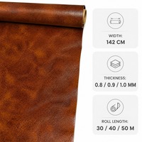 Tissu en cuir PU marron caramel vieilli effet huile cirée pour rembourrage de canapé et mobilier – Vente en gros