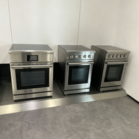 Îlot de cuisine extérieur moderne de luxe en acier inoxydable durable, comptoir de bar de patio résistant aux intempéries avec évier intégré et éclairage LED, crédence intégrée