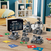 Robot estrellado de cinco variables para niños, programación de vapor DIY, bloques de construcción, modo de giroscopio controlado a distancia, ruta de cuatro canales