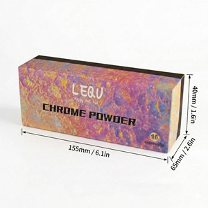 Polvo Cromado LEQU Happy And Fun, 10 Colores, Efecto Espejo Mágico, Pigmento para Arte de Uñas y Manualidades con Resina - Product Image 6