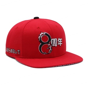 Oem ajustable Hip Hop sombreros planos personalizados 8 ° aniversario 3D bordado Vintage Snapback gorras para hombres - Product Image 3