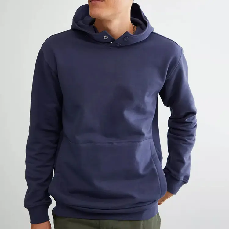 custom kangaroo pocket new style Custom dropped shoulder sweatshirt unisex button hoodie oversize vintage hoodies men