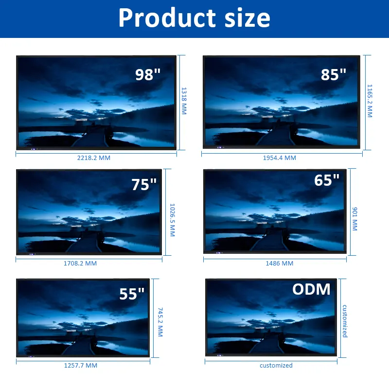 55 ''65'' 75 ''86'' 98 ''100'' 110 ''Zoll interaktives Whiteboard Smart Board für interaktive Schule Board