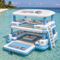 Plateforme flottante gonflable Water Dock, dimension et aménagement raisonnables pour les groupes d'adultes, pour la détente et le repos aquatiques en plein air