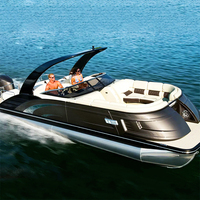 Bateau de pêche ponton en aluminium de 27 pieds le plus populaire pour le surf avec bateaux à moteur hors-bord à vendre