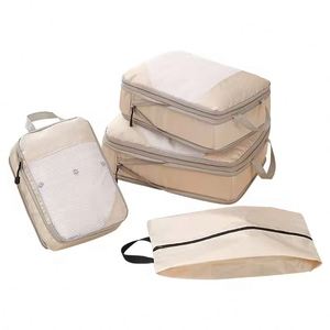 Latest 4 Pcs Set Pouch Bags Luggage <b>Space</b> <b>Saving</b> Compression Packing Cubes for Travel Duffel <b>Shoes</b> Organizer - Product Image 1