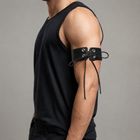 Bracelet de bras médiéval vintage en cuir PU pour hommes, décoration de bras punk gothique pour jeux de rôle COS