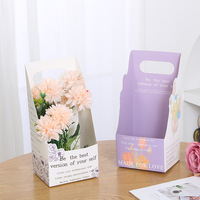Boîte à fleurs en papier personnalisée avec logo, panier d'emballage floral en carton avec poignée pour bouquet, mariage, fête, coffret cadeau, fabriqué pour l'amour