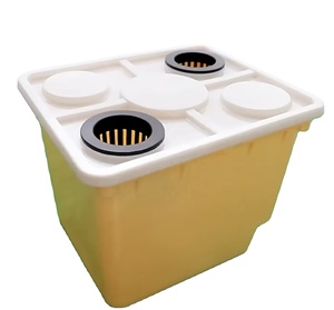 Seaux Bato noirs/beiges de 11 litres avec coudes, couvercles blancs à un/deux/quatre trous, seau hydroponique néerlandais pour tomates et herbes - Product Image 4