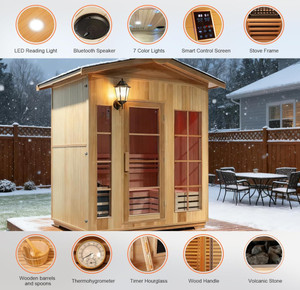 <span class=keywords><strong>Sauna</strong></span> de Madera de Lujo Personalizada para 3-4 Personas, Tradicional Canadiense, de Madera de Hemlock, con Calentamiento Rápido, para Exteriores, para el Hogar - Product Image 3
