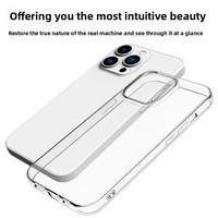 Coque souple transparente entièrement enveloppante texturée et étanche pour 13 Pro/15/14/17 avec moulage par injection, couleur unie, design simple