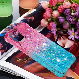 Funda con purpurina para <span class=keywords><strong>iPhone</strong></span> 15 Pro Max para mujer Liquid Bling Sparkle Luxury Flowing Floating Shining Quicksand Cover para <span class=keywords><strong>iPhone</strong></span> 15 - Product Image 5