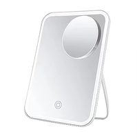 Table Pliante Cosmétique Portable Bureau Dames Rectangle Écran Tactile Logo Personnalisé Petit Miroir De Maquillage Lumineux Led Avec Lumière