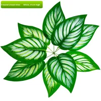 Vente directe d'usine, fleurs artificielles en plastique, accessoires pour mur végétal, feuilles collées, aspect réaliste, Monstera vert radis
