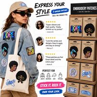 Lot de patchs brodés thermocollants et à coudre pour streetwear urbain, motifs Meme Dope This Is Fine Portrait Band Aid Afro