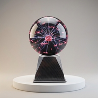 Lampe plasma sphérique festive à réactivité tactile, étiquette personnalisable disponible pour les réunions de famille, les soirées jeux, la décoration de table basse