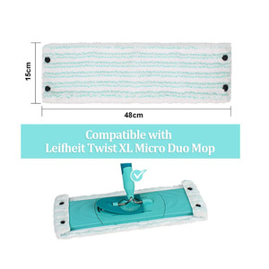 Compatible avec les tampons de rechange pour serpillière en microfibre <span class=keywords><strong>Leifheit</strong></span>, accessoires pour tête de serpillière plate, tissu à clipser - Product Image 5