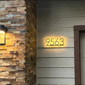 Top Chiếu Sáng Backlit Hiện Đại Home Bar Light Up Đăng Nhập Thắp Sáng Số Nhà Đăng Với 12 V DC