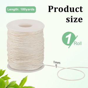 Cordon en corde cirée tressée beige de 1 mm pour la confection de vêtements, chaussures, bijoux, bracelets, colliers, <span class=keywords><strong>macramé</strong></span>, perlage, artisanat floral - Product Image 2