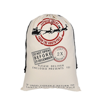 Pafu Fournitures de fête de Noël Sac de Noël Sacs de Père Noël avec cordon de serrage Sac cadeau en toile de Noël