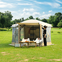 Tente hexagonale YOU QI pour l'extérieur, grand espace, 8 à 10 personnes, divertissement, résistante au vent et à la pluie, installation rapide, tente de camping imperméable