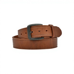 Cinturón Formal para Hombre, Diseño 3D, Hebilla Cuadrada de Acero Vintage, Cuero Vacuno, Impermeable, Fabricación Personalizada - Product Image 2